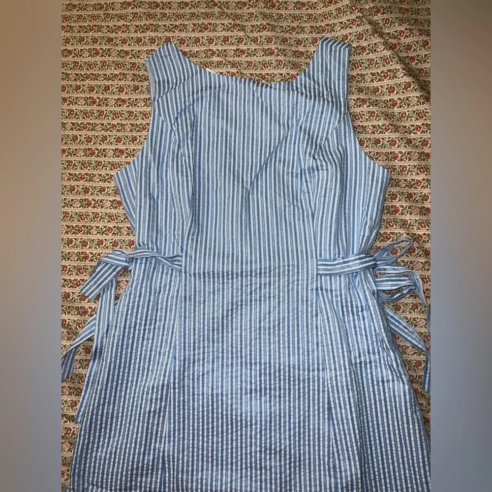 Landry Kate / GILLI Monroe Mini Dress Blue & White Striped Side Bow Ties Large - Picture 6 of 16
